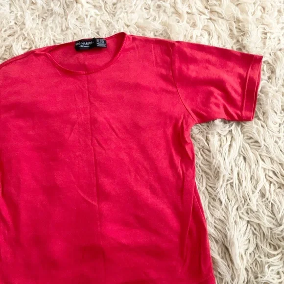 Sag Harbor | Red Short Sleeve Medium Shirt Top Vintage - Picture 4 of 8